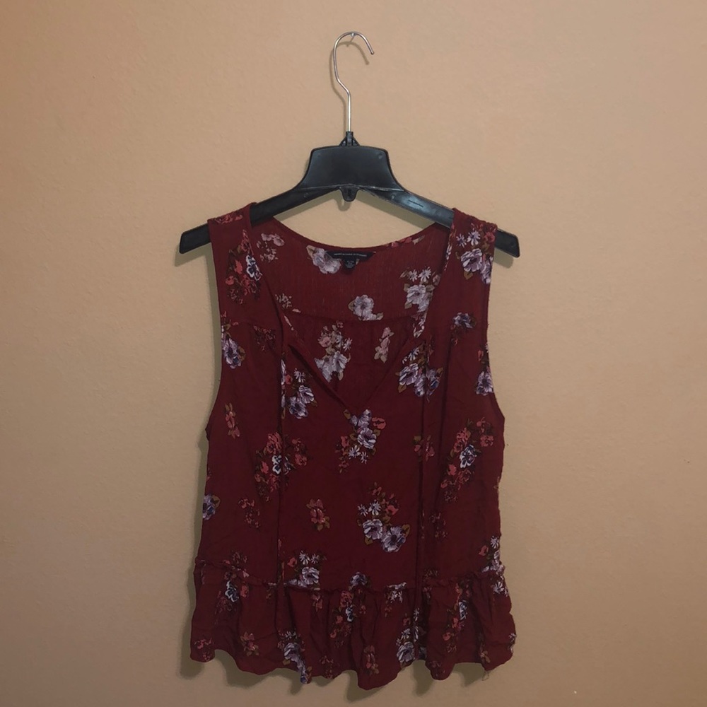 Floral tie blouse